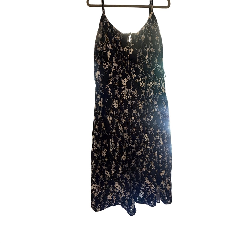 Arula‎ Xquisite You B&W Size B Embroidered Smocked Floral Midi Dress Whimsigoth